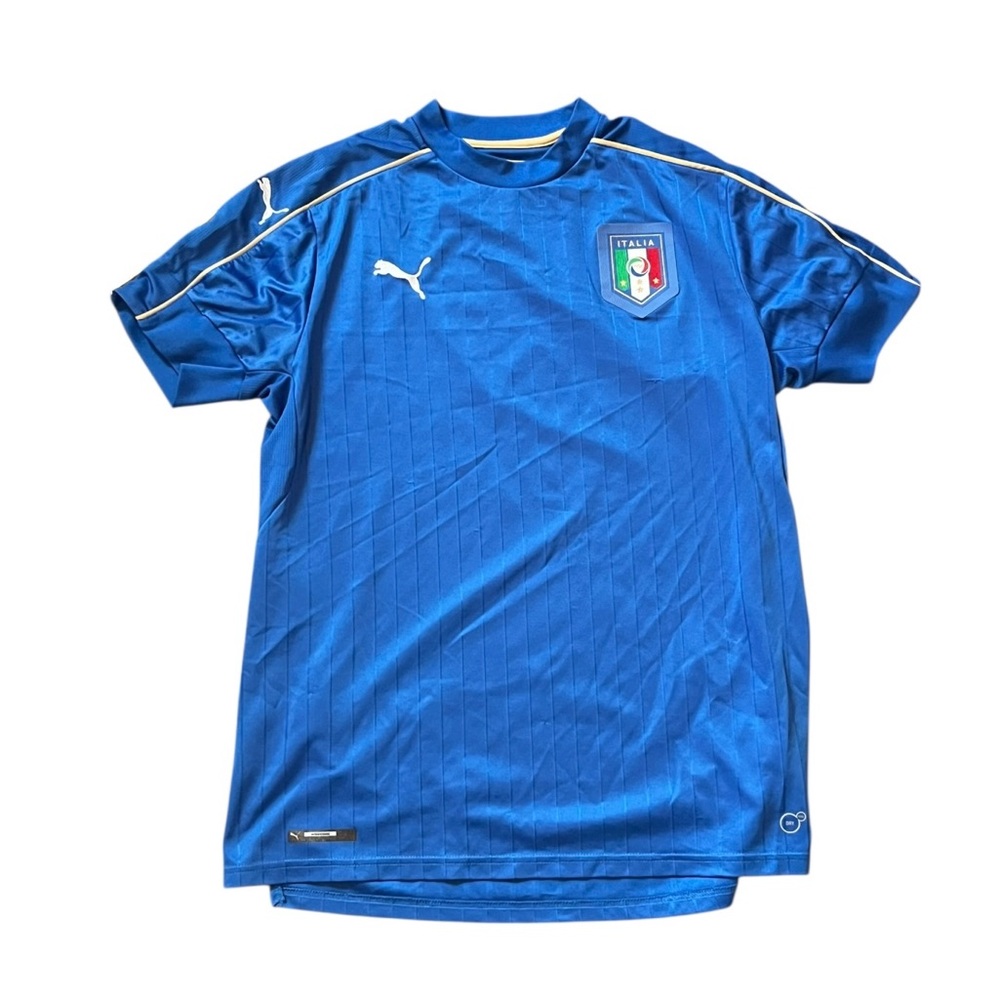 Puma Italia National Team Soccer Jersey Blue DryCELL Italy Crest